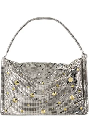 Paco rabanne Metallisk skuldertaske i mesh