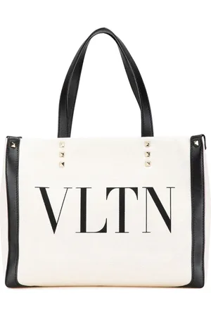 VALENTINO GARAVANI Lille Rockstud VLTN tote-satchel i lærred fra 2018-2024