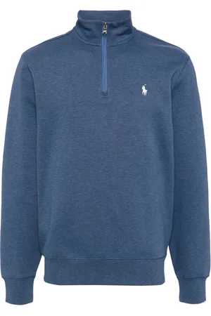 Ralph Lauren Sweatshirt med broderet logo og halv lynlås