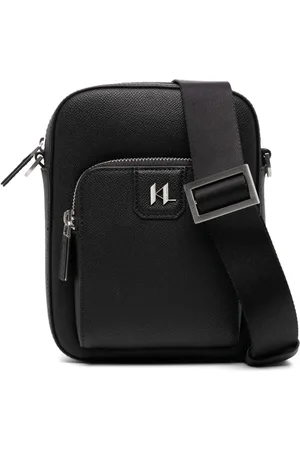 Karl Lagerfeld Messenger-taske i læder med monogram