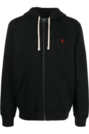 Ralph Lauren Hættetrøje med broderet logo og lynlås