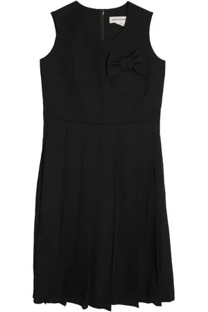 Comme des Garçons Mellemlang gabardine-kjole i uld