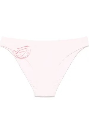 FISICO Gingham-ternet bikiniunderdel med blomster-applikation
