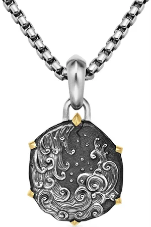 David Yurman Aquarius amulet i 18 karat gulguld og sterlingsølv (33 mm)