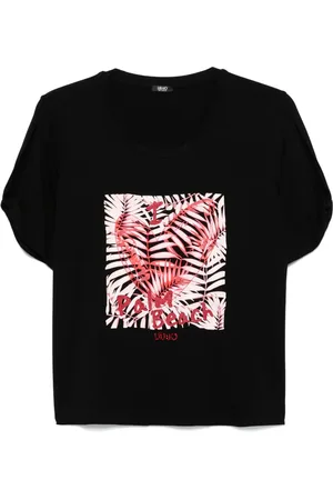 Liu Jo T-shirt med rhinstenudsmykning og tryk