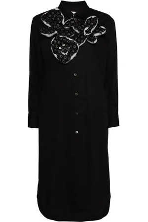 Comme des Garçons Langærmet skjorte med blomstret udsmykning