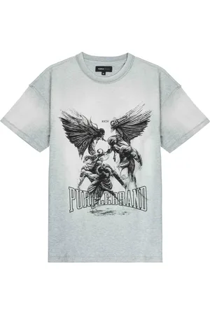 Purple Brand T-shirt med Fight-tryk
