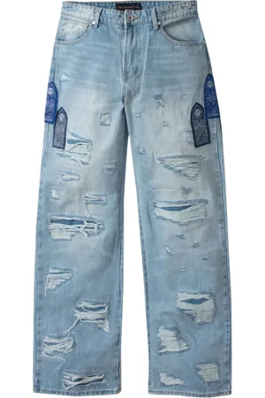 Who Decides War Ribbede jeans med lige ben og slitageeffekt