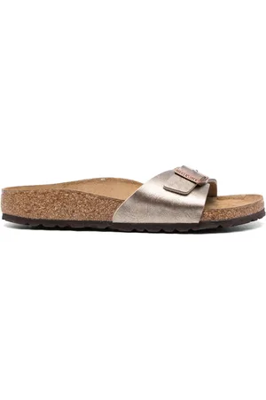 Birkenstock Lædersandaler med metallisk effekt