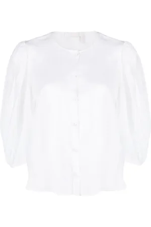 Chloé Bluse med pufærmer og knapper