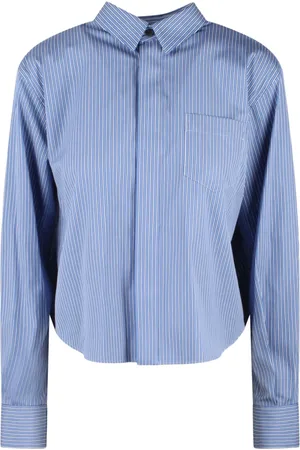 SACAI Stribet skjorte i poplin