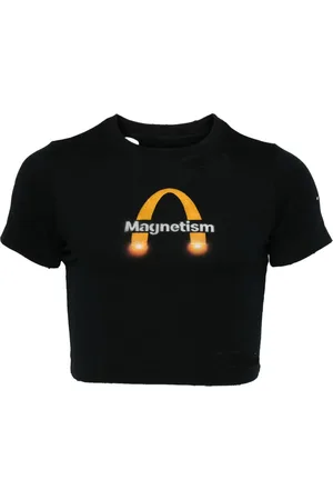 DOUBLET Magnetism baby-T-shirt med slitageeffekt