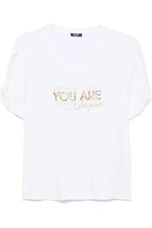 Liu Jo T-shirt med rhinstenudsmykning og tryk