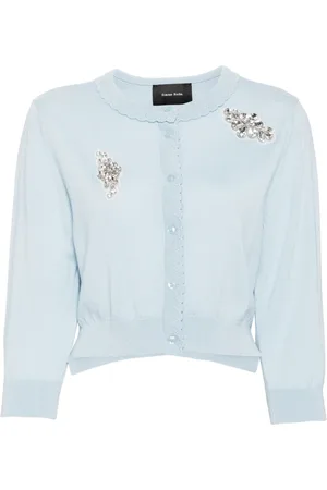 Simone Rocha Perledekoreret cardigan med takket stolpelukning
