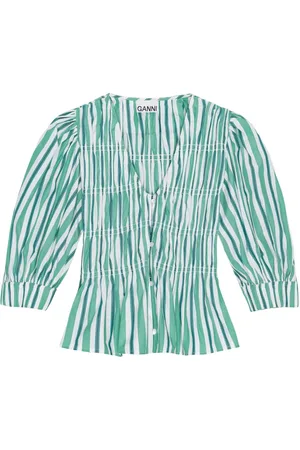 Ganni Stribet bluse