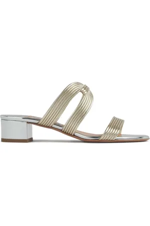 Aquazzura Metalliske sandaler med ribbet rem