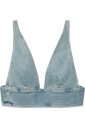 Purple Brand Croptop med rhinstenudsmykning