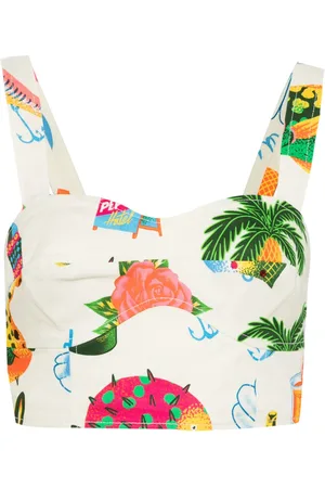 ALÉMAIS Cropped top med tropisk tryk