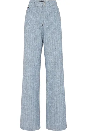Philipp Plein Tweedjeans med brede ben