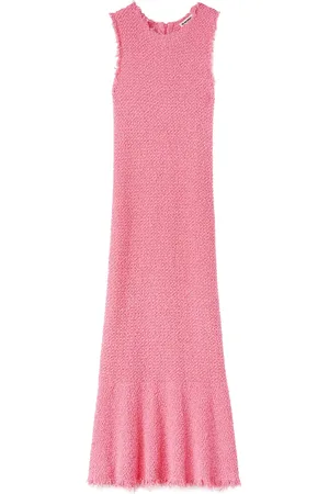 Jil Sander Lang ærmeløs kjole med broderi