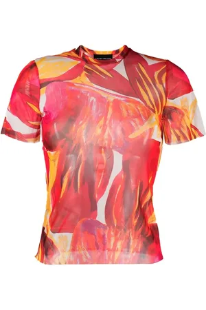 Louisa Ballou T-shirt med gennemsigtig effekt og tryk