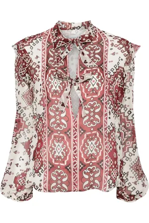 Giambattista Valli Silkebluse med grafisk tryk