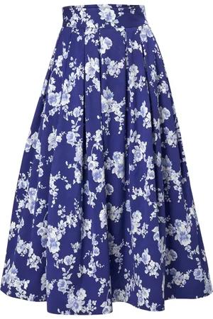 Carolina Herrera Mellemlang nederdel med blomstertryk