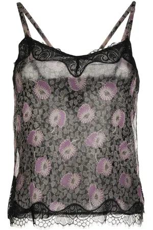 Anna Sui Cami-top i silke med blomstertryk