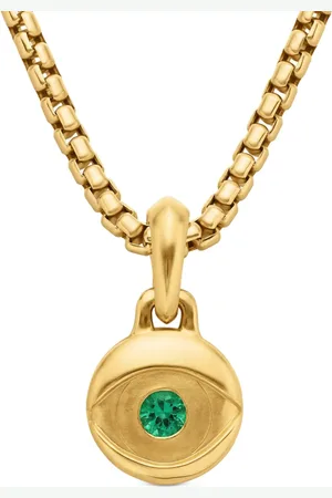 David Yurman Evil Eye amulet i 18 karat guld med smaragd (14,5 mm)