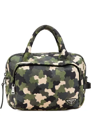 Prada Cordura satchel-taske i kanvas med kamuflagetryk fra 2013-2024