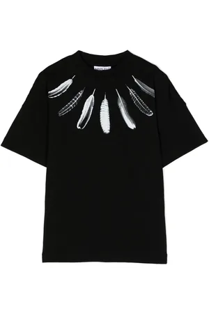 MARCELO BURLON T-shirt med fjertryk