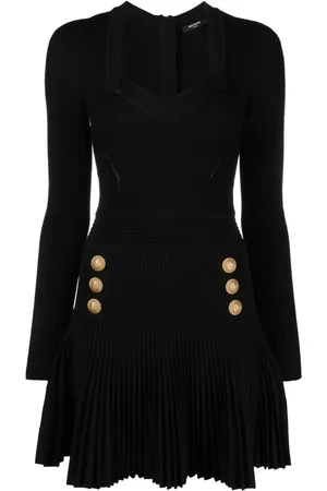 Balmain Ribstrikket kjole med svaj