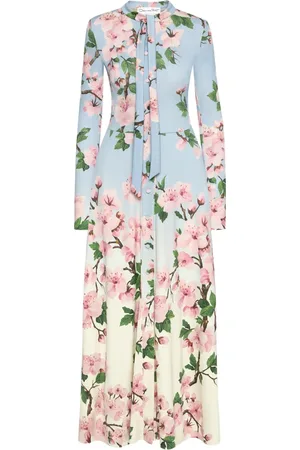Oscar de la Renta Cherry Blossom ombré kjole