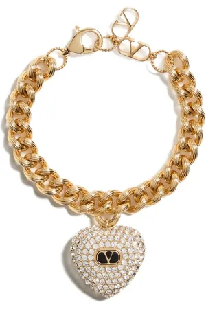 VALENTINO GARAVANI COEUR ROYAL METAL, ENAMEL AND SWAROVSKI® CRYSTAL BRACELET