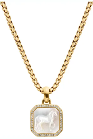David Yurman Petrvs Horse amulet i 18 karat guld med diamant (19,6 mm)