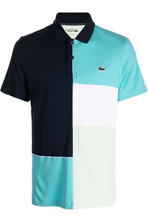 Lacoste Polo med logo-applikation og colourblocking