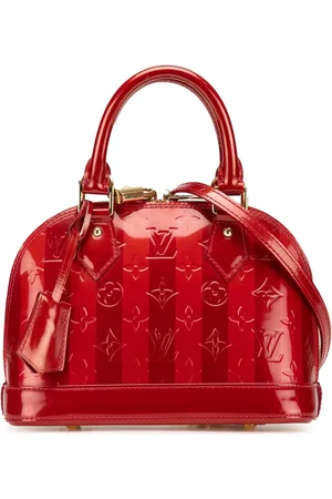 LOUIS VUITTON Vernis Rayures Alma BB satchel-taske med monogram fra 2011