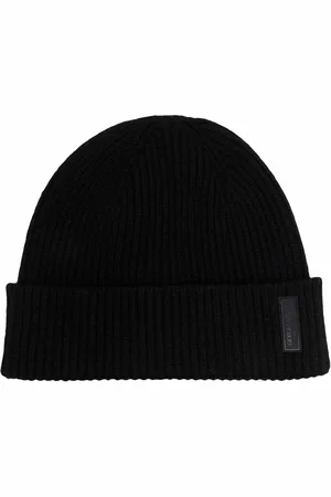 Giorgio Armani Kashmir-strikket hue med logomærke
