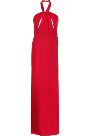 Elie saab Kjole i crepe de chine med halterneck