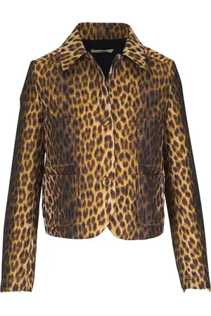 ODEEH Denimjakke med leopardtryk