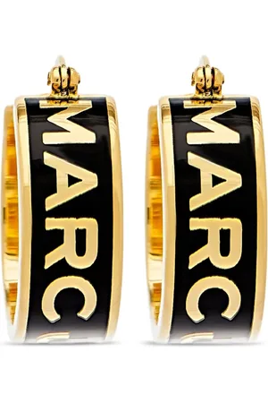 Marc Jacobs The Button hoop-øreringe med emalje og logo