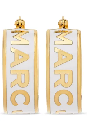 Marc Jacobs The Button hoop-øreringe med emalje og logo