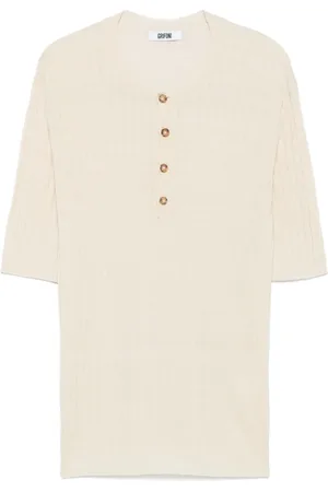 GRIFONI Strikket Henley T-shirt