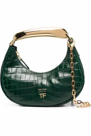 Tom Ford Lille Bianca skuldertaske med krokodilleprægning