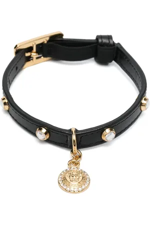 VERSACE Hundehalsbånd med logo-plade