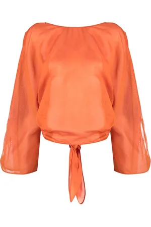 Alberta Ferretti Langærmet bluse med V-ryg