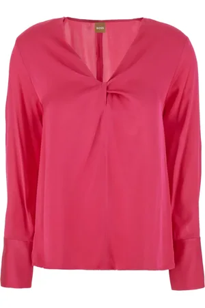HUGO BOSS Silkebluse med snoet detalje