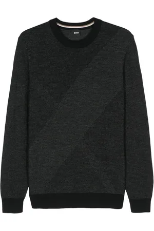 HUGO BOSS Tofarvet sweater i jacquard