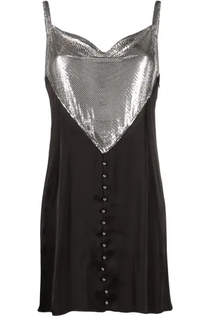 Paco rabanne Kort kjole med mesh-paneler