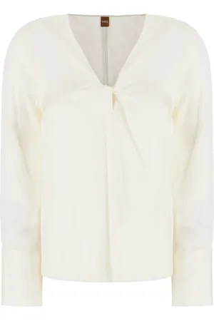 HUGO BOSS Bluse med snoet front